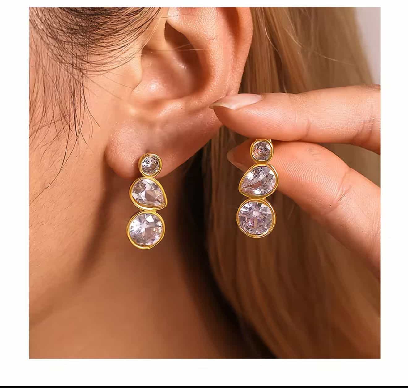 The Trinity Geometric Drop Earrings