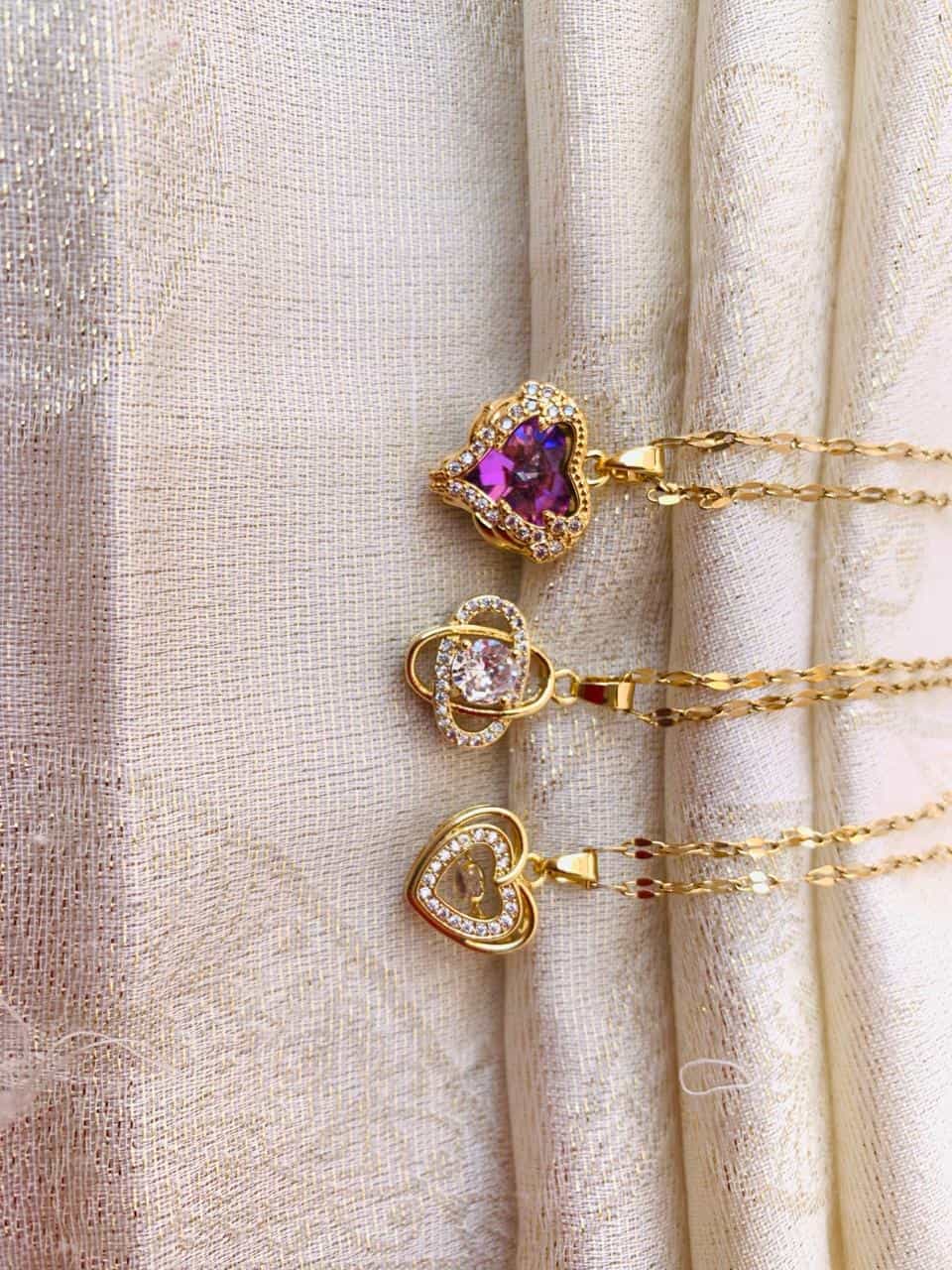 Golden Elegance 3-Piece  Necklace Combo Set