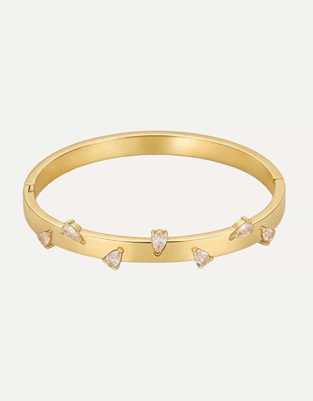 Celestial Teardrop Hinged Bangle