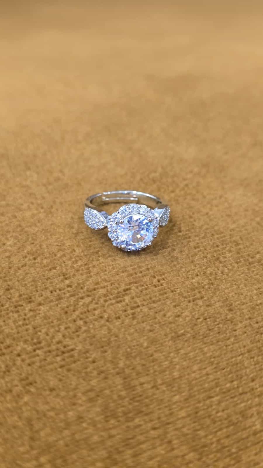 Grand Halo Solitaire Ring