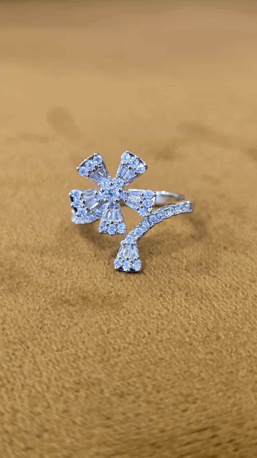 Floral Bypass Statement Ring