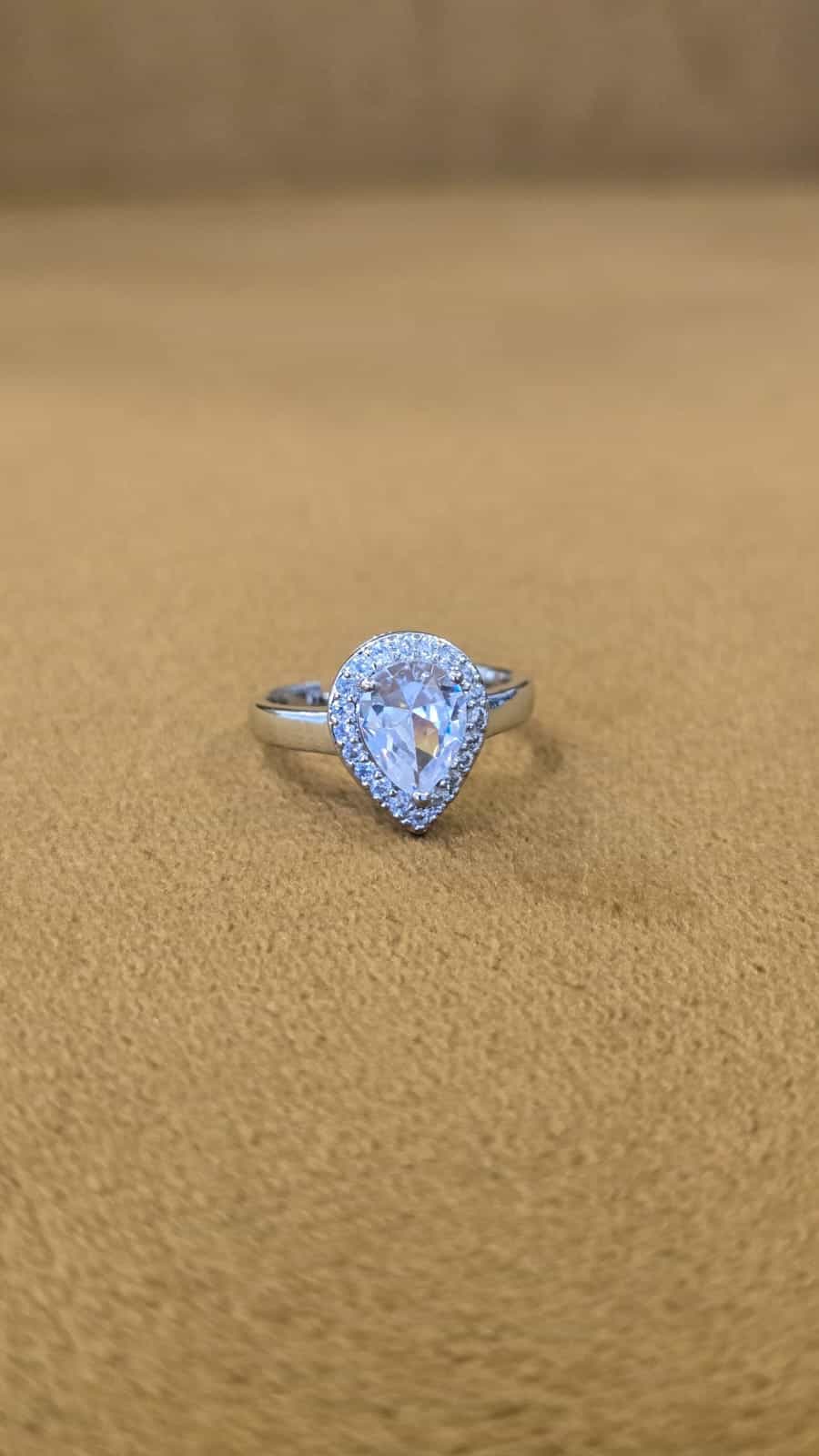 Teardrop Pear-Cut Halo Ring
