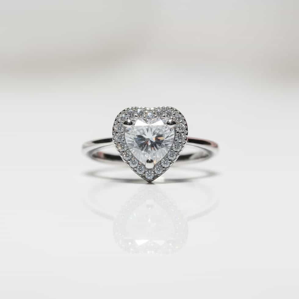 Radiant Heart Halo Ring
