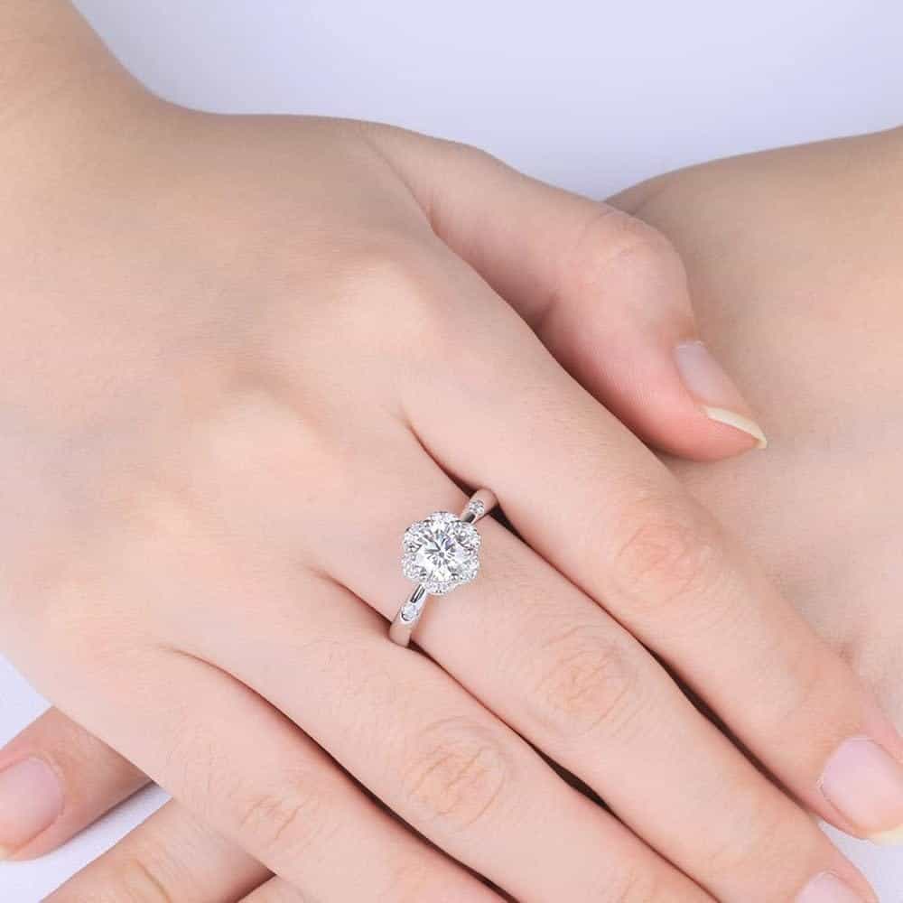 Bloom Halo Solitaire Ring
