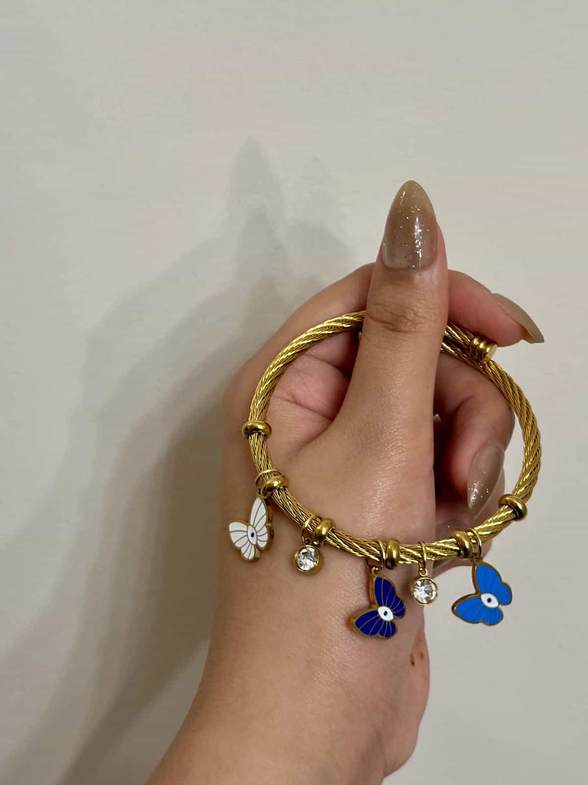 The Blue & White Butterfly Garden Bangle