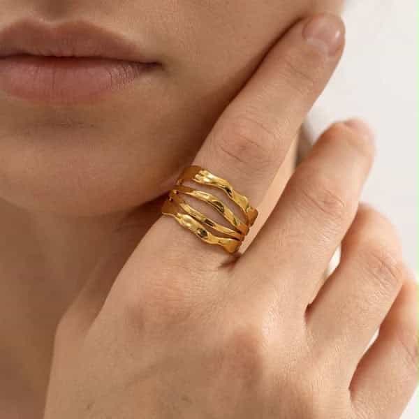 Solene Layered Wave Ring
