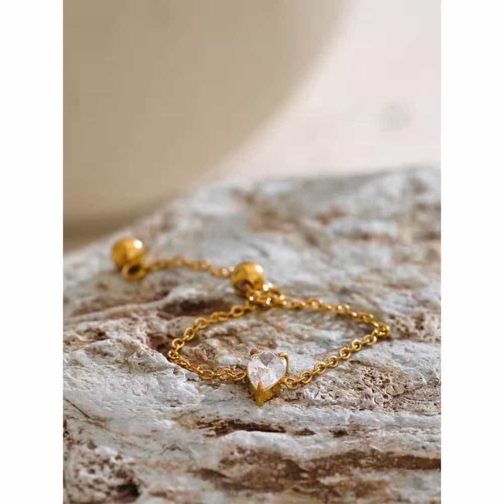 Crystal Drop Slider Ring