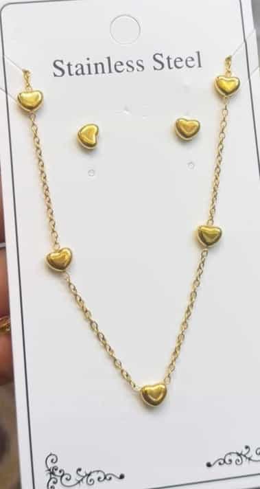 Gold Mini Puffy Heart Set
