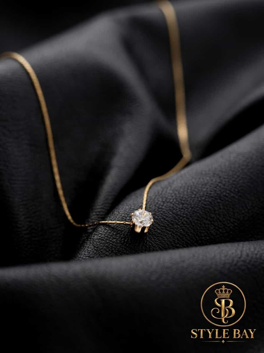Minimalist Solitaire Crystal Pendant Necklace