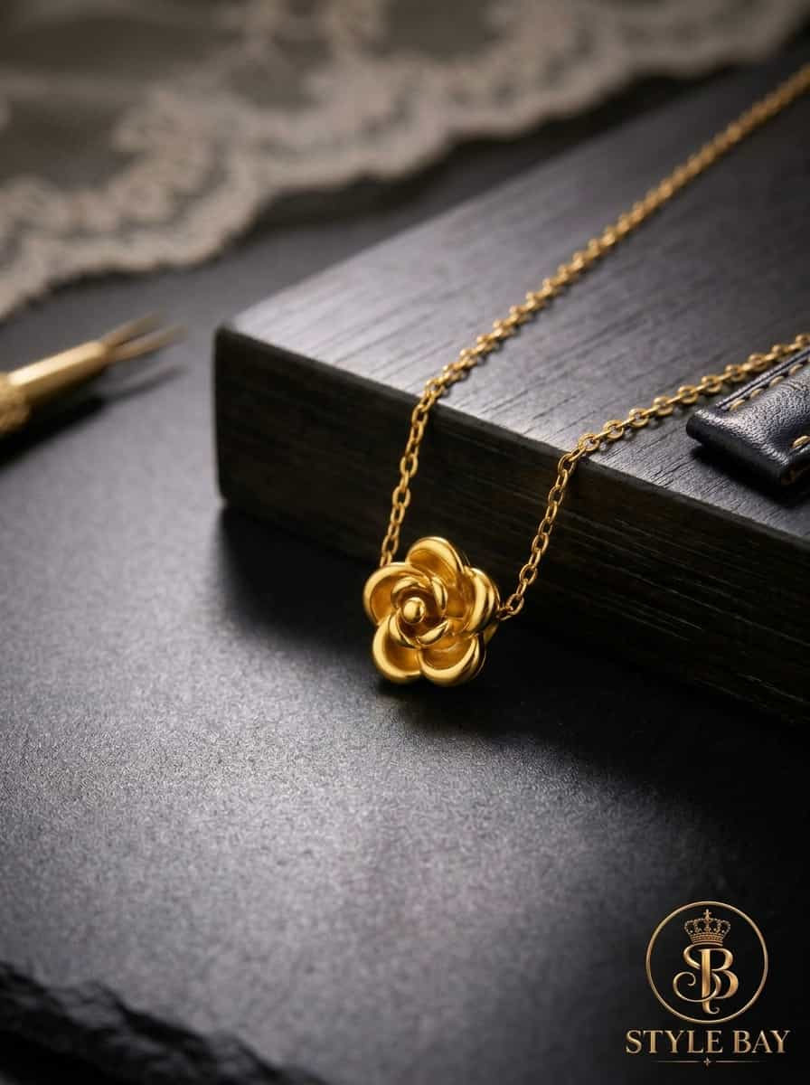 Rose pendant necklace