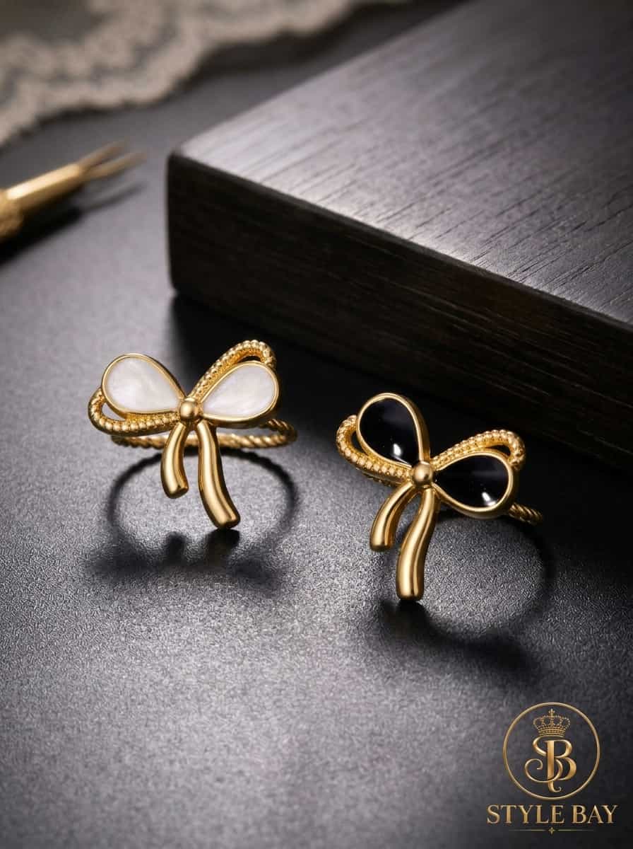 Enamel Bow Statement Ring