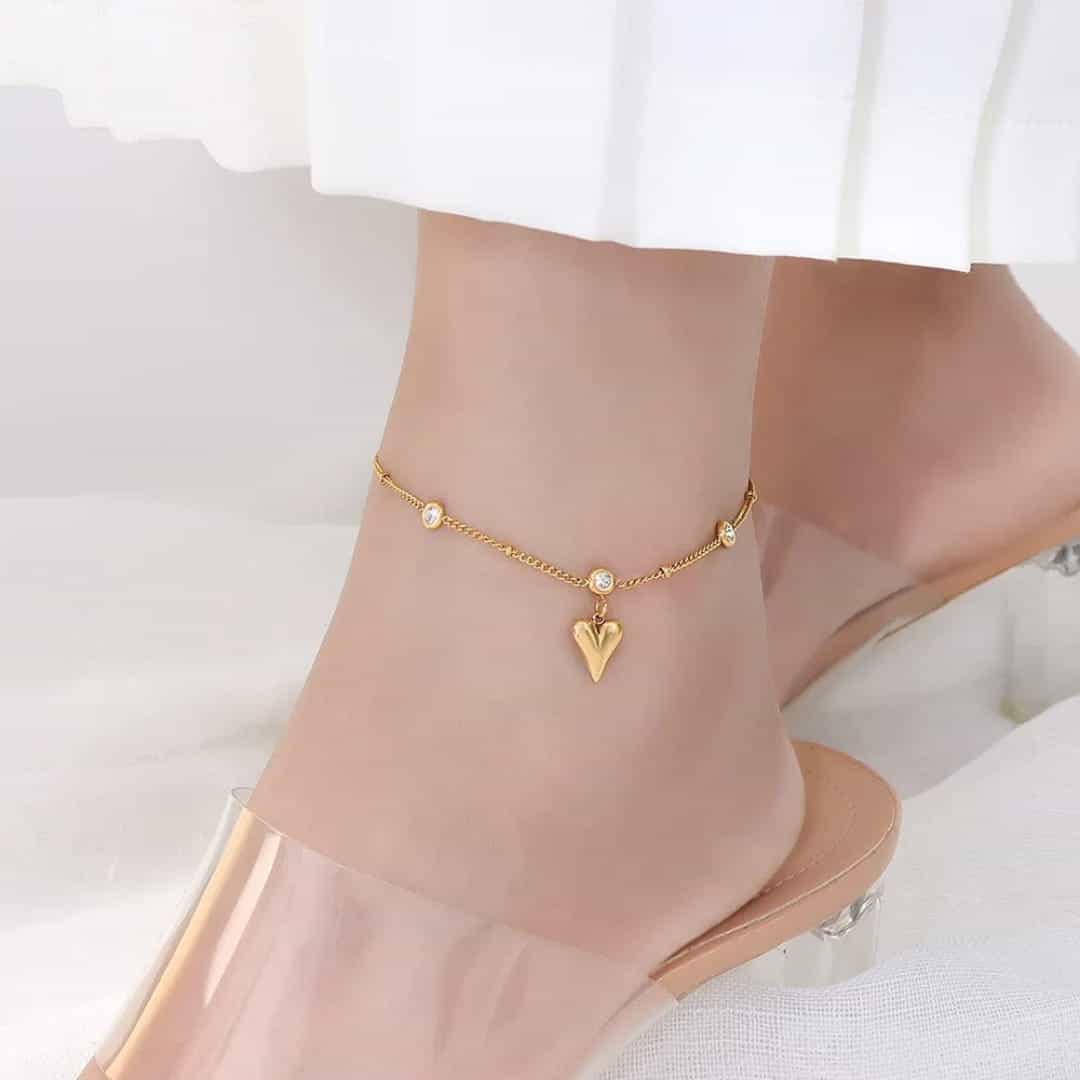 Heart anklet