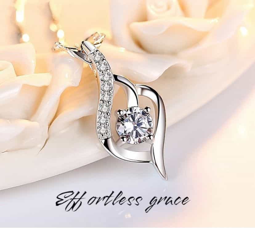 Crystal Ribbon Pendant Necklace