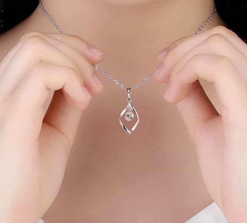 Floating Crystal Twist Pendant