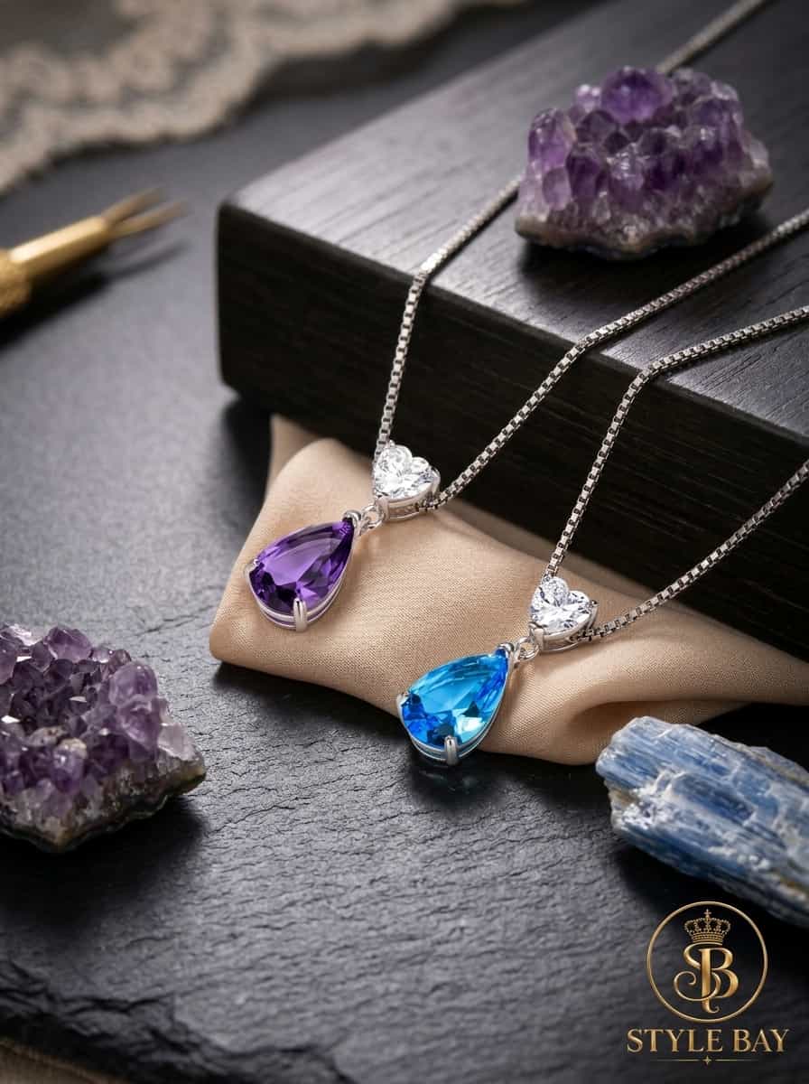 Elegant Heart & Teardrop Crystal Pendant