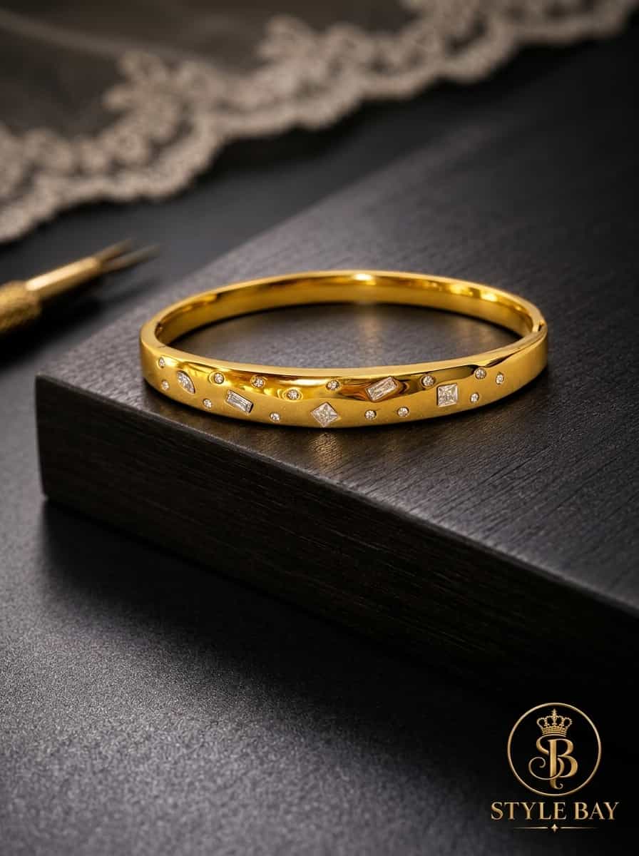 Starburst Crystal Cuff Bracelet